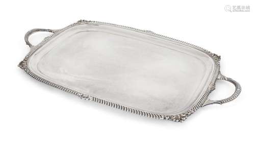 A TWIN-HANDLED ELIZABETH II SILVER TRAY, SHEFFIELD, 1968, JA...