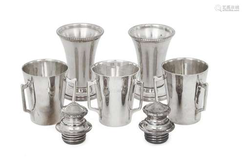 THREE EDWARDIAN SILVER LIQUEUR CUPS, LONDON, 1905, WAKELY &a...