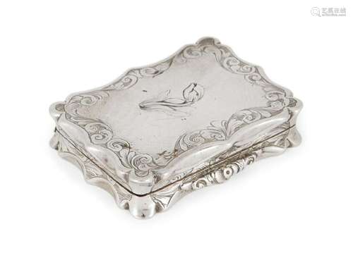 A SILVER VINAIGRETTE BY NATHANIEL MILLS, BIRMINGHAM, 1843, O...