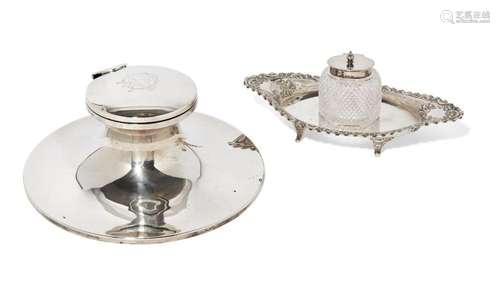 AN EDWARDIAN SILVER CAPSTAN INKWELL, BIRMINGHAM, 1909, A&...