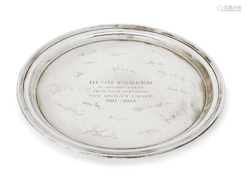 A TIFFANY & CO. SILVER PRESENTATION SALVER, STAMPED STER...