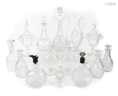 A COLLECTION OF GEORGE III AND VICTORIAN GLASSWARE, COMPRISI...