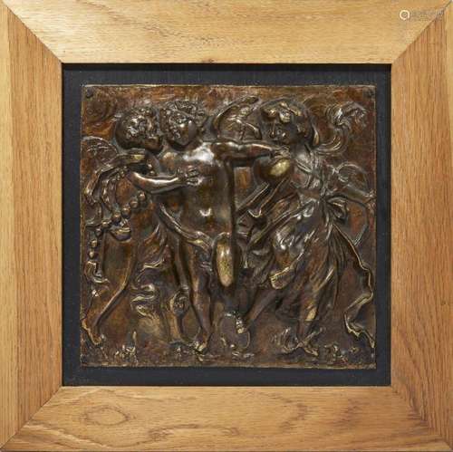 A FRENCH BRONZE RELIEF PANEL, LATE 19TH CENTURY, IN THE MANN...