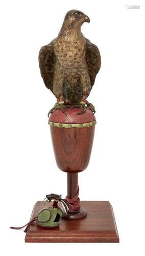 ROBERT LEGGAT, B.1963, A BRONZE MODEL OF A PEREGRINE FALCON,...