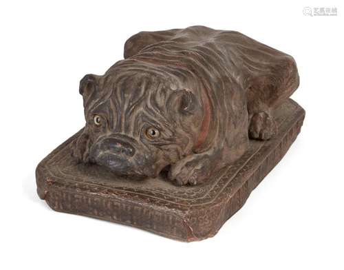 AN AUSTRIAN TERRACOTTA MODEL OF A PUG, EARLY 20TH CENTURY, D...