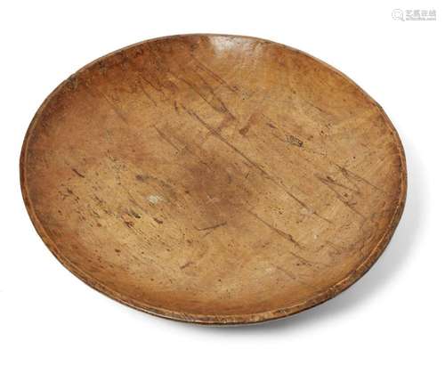 A LARGE SYCAMORE DOUGH OR DAIRY BOWL, 19TH CENTURY, OF TYPIC...