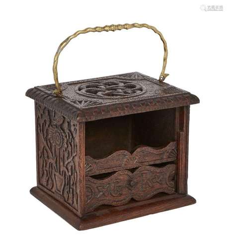 A DUTCH OR SCANDINAVIAN OAK FOOT WARMER, 18TH CENTURY, WITH ...