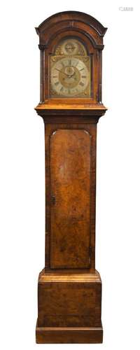 A GEORGE II WALNUT LONGCASE CLOCK, CIRCA 1750, THE BREAK ARC...