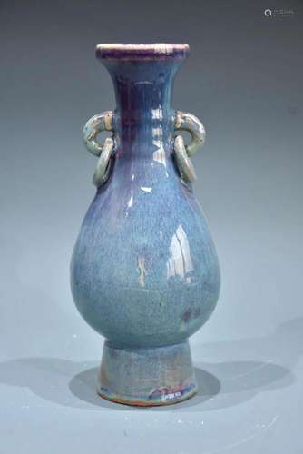 A BLUE-SPLASHED GLAZED VASE MID- QING DYNASTY