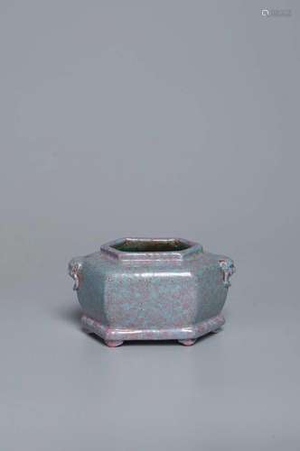 A SMALL PURPLE-SPLASHED GLAZE WATER BOWL QING DYNASTY, YONGZ...