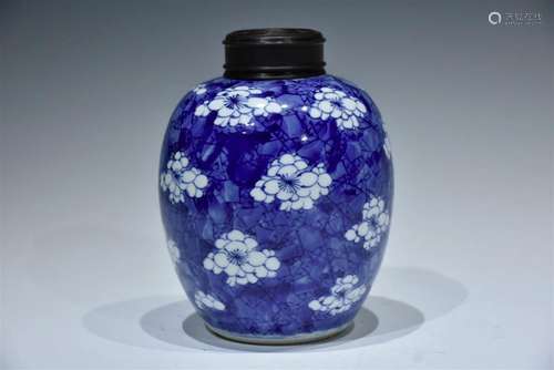 A BLUE AND WHITE â€œPLUM FLOWERâ€ JAR QING DYNASTY