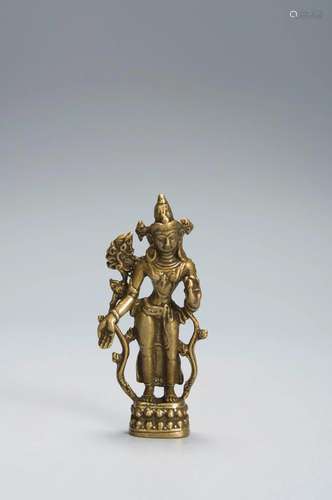 A COPPER-ALLOY AVALOKITESVARA STANDING STATUE NEPAL 15 th CE...