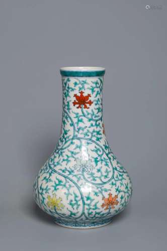 A DOUCAI â€œPEONY SCOLLâ€ VASE QING DYNASTY, YONGZHENG PERIO...