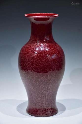 A RED-GLAZED VASE MID-QING DYNASTY