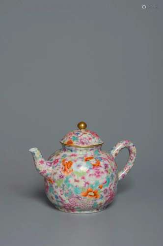 A FAMILLE-ROSE â€œPEONYâ€ TEAPOT QING DYNASTY, QIANLONG PERI...