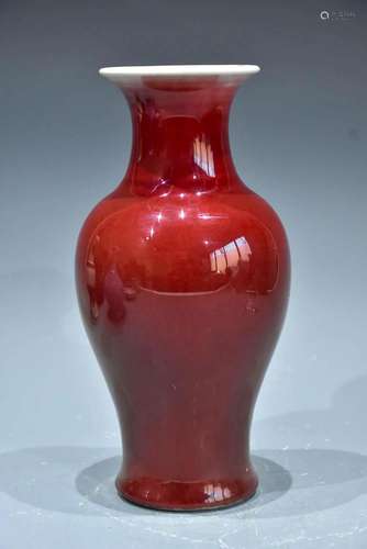 A LANG KILN RED-GLAZE VASE MID-QING DYNASTY