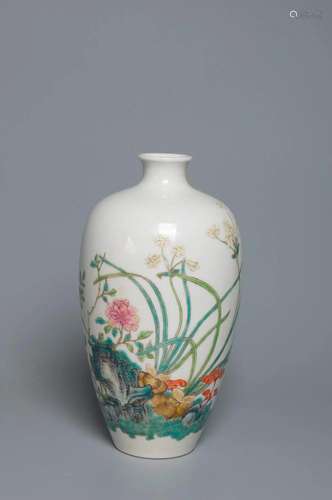 A FAMILLE-ROSE â€œORCHIDâ€ VASE QING DYNASTY, YONGZHENG PERI...