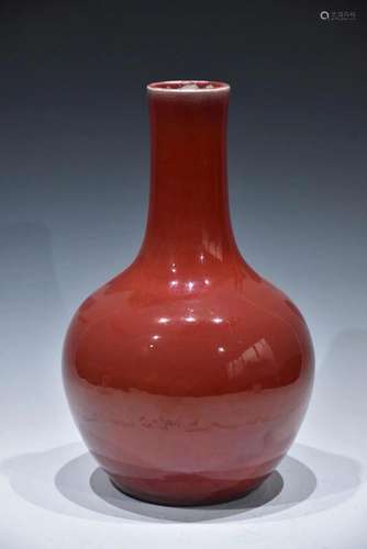 A LANG KILN RED-GLAZE VASE MID-QING DYNASTY