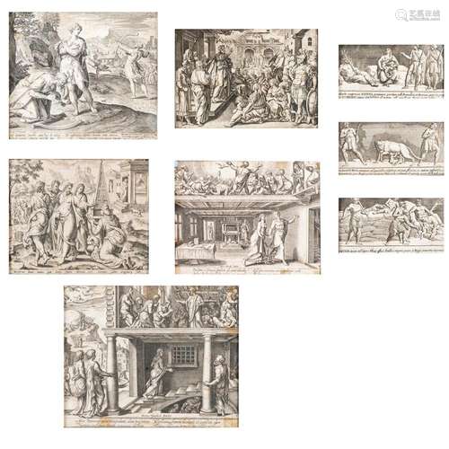 Group of six engravings