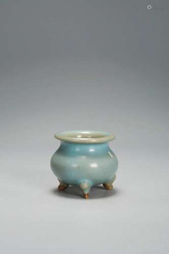 A RARE MINIATURE JUN TRIPOD CENSER SONG DYNASTY