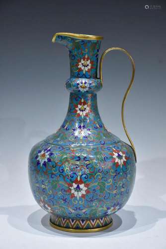 A CLOISONNE ENAMEL EWER MID-QING DYNASTY