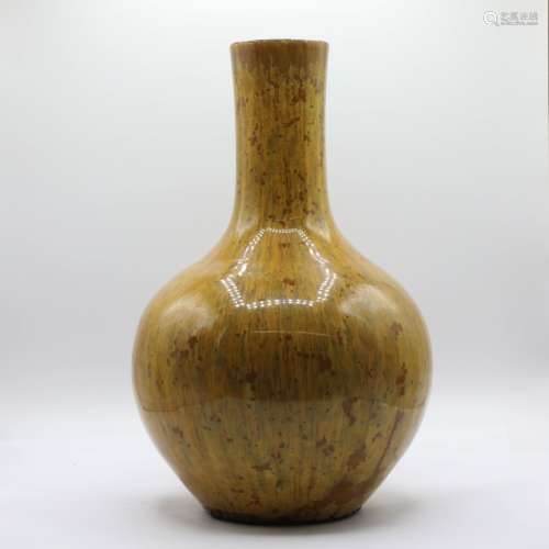 清中期　窯瓶釉小天球瓶
