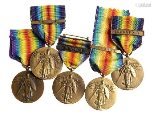 USA LOT OF FIVE INTERALLED MEDALS GILT BRONZE, 36 MM LOT OF ...