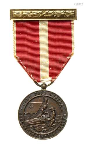 CUBA A RED CROSS MEDAL FOR MERIT BRONZE 30 MM MEDAL OF MERIT...