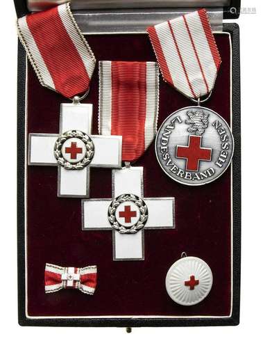 WEST GERMANY LOT OF TWO RED CROSS CROSSES OF MERIT, MEDAL AN...