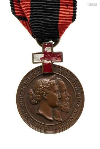 GERMANY, WUTTENBERG MEDAL OF MERIT OF THE RED CROSS BRONZE, ...