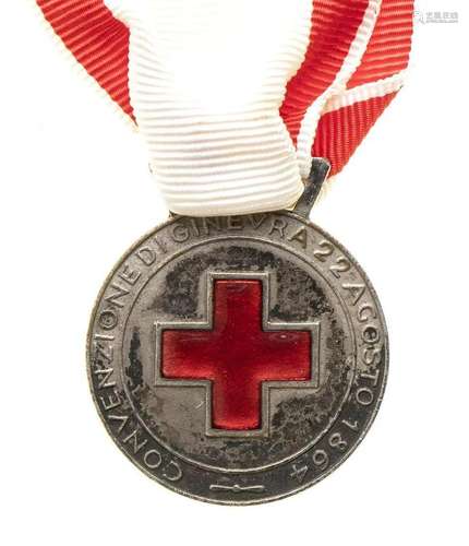 ITALY, REPUBLIC VOLUNTARY NURSE MEDAL SILVER BRONZE, 28 MM V...