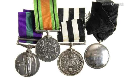 UNITED KINGDOM LOT OF FOUR MEDALS SILVER AND MISCELLANEOUS M...