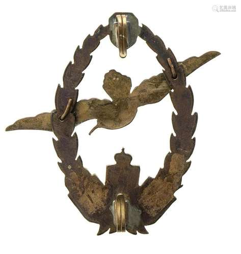 AUSTRIA MARINE PILOT BADGE BRONZE, 67X65 MM IN GOOD CONDITIO...