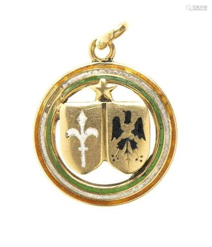 ITALY, KINGDOM PROPAGANDISTIC PENDANT CITY IRREDENT GOLD, EN...