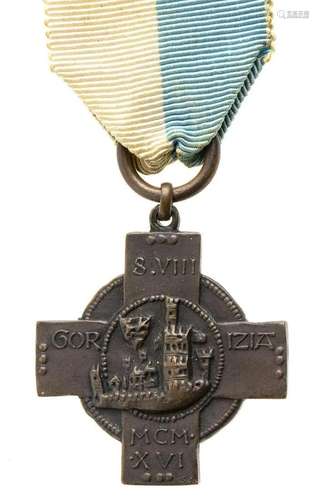 ITALY, KINGDOM CROSS OF GORIZIA BRONZE, 35 MM COMMEMORATIVE ...