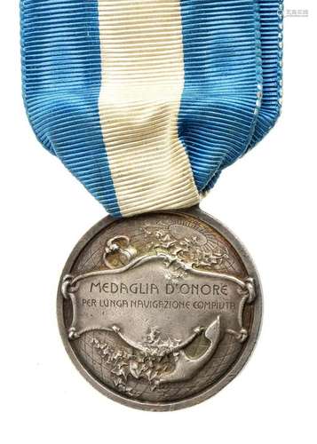 ITALY, KINGDOM LONG NAVIGATION MEDAL OF HONOR SILVER, 33 MM ...