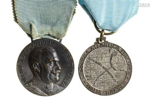 ITALY, KINGDOM LOT OF TWO MEDALS OF THE R.A. SILVER BRONZE, ...