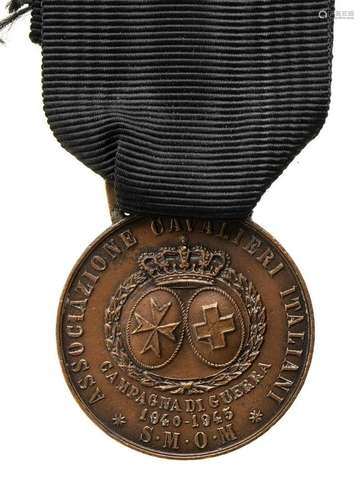 ITALIA, SMOM MEDAL FOR THE WAR CAMPAIGN 1940-45 SMOM BRONZE,...