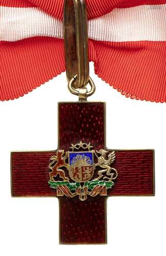 LATVIA LATVIAN RED CROSS, 1ST CLASS, WITH A RIBBON SILVER, 4...