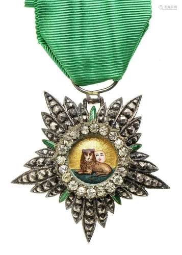 PERSIA ORDER OF THE LION AND THE SUN WITH DIAMOND SILVER, DI...