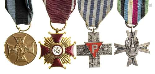 POLAND LOT OF 4 POLISH MEDALS DIFFERENT METALS, 40 MM A SOCI...