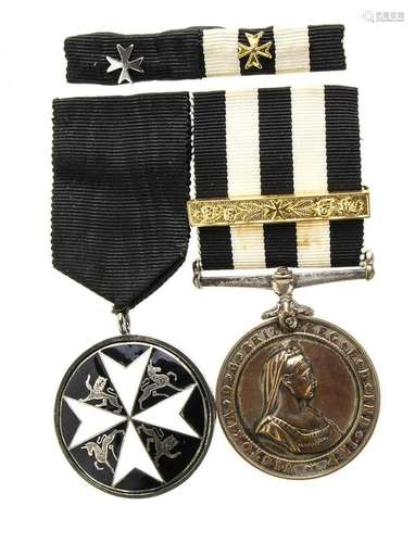 UNITED KINGDOM TWO MOUNTED ORDER OF ST JOHN MEDALS. SILVER, ...