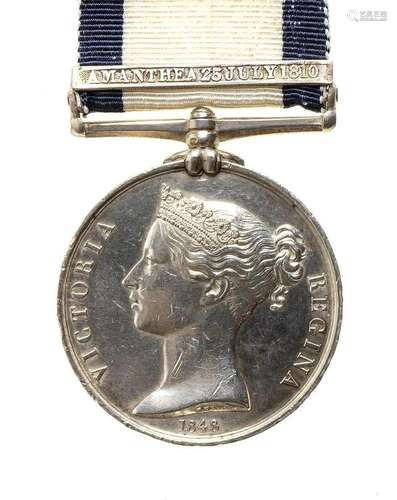 UNITED KINGDOM NAVAL SERVICE MEDAL 1793-1840, AMANTHEA, 25 J...