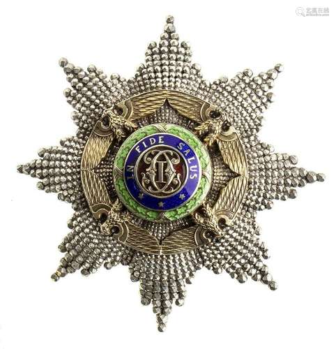 ROMANIA, KINGDOM ORDER OF THE STAR, BREAST STAR FOR GRAND OF...