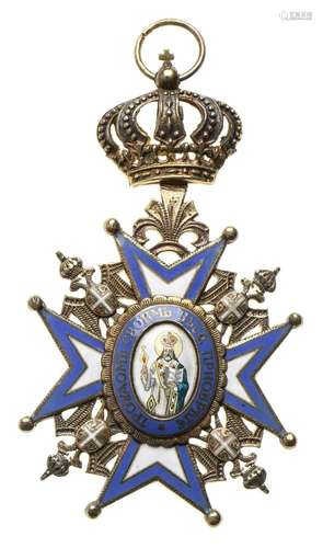 SERBIA ORDER OF ST. SABA, GRAND CROSS PENDANT SILVER, ENAMEL...