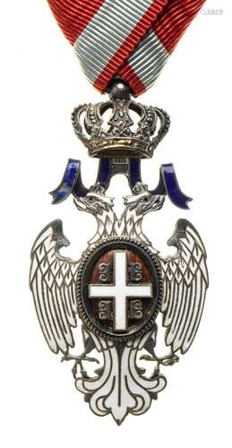 SERBIA ORDER OF THE WHITE EAGLE, 4 TH CLASS SILVER, 32X60 MM...