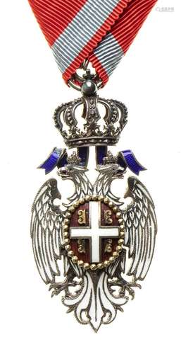 SERBIA AN ORDER OF THE WHITE EAGLE, IV CLASS, FIRST MODEL SI...