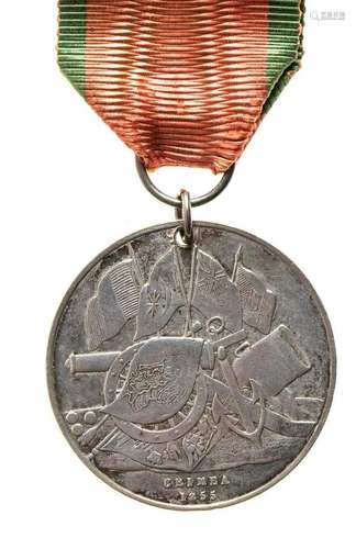 TURKEY, OTTOMAN EMPIRE A TURKISH CRIMEA MEDAL WITH SAVOIA FL...