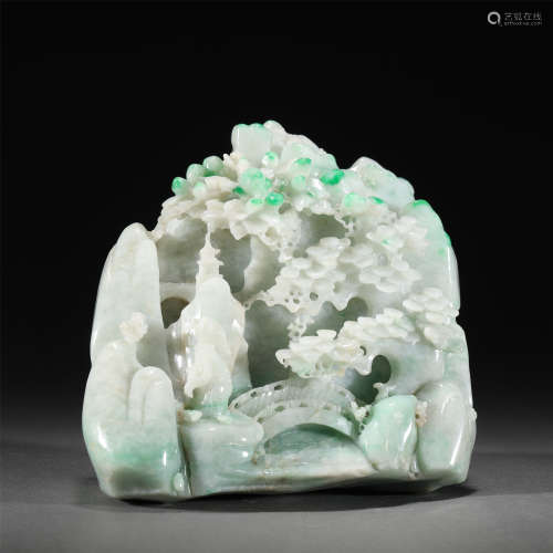 A CHINESE JADEITE BOULDER ORNAMENTS