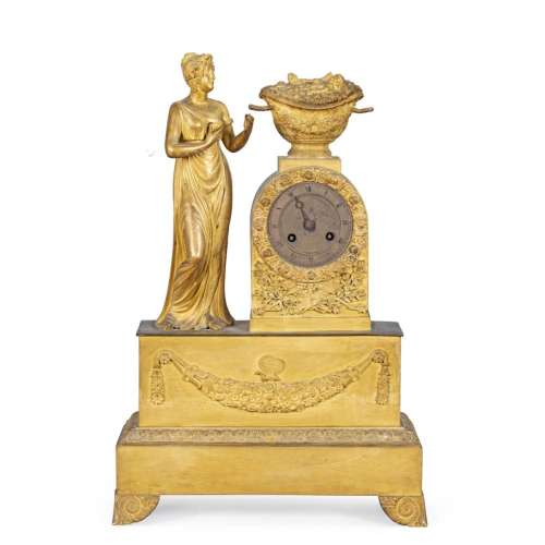 Gilt bronze table clock